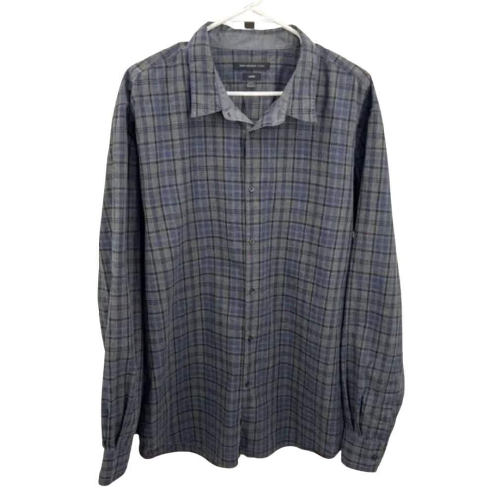 John Varvatos Luxe Plaid Button Up Shirt - XXL